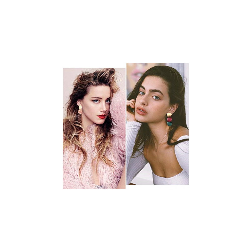 Aretes colgantes de ratán para mujeres y niñas