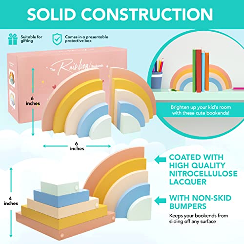 Decorably Sujetalibros arcoíris para niños extremos