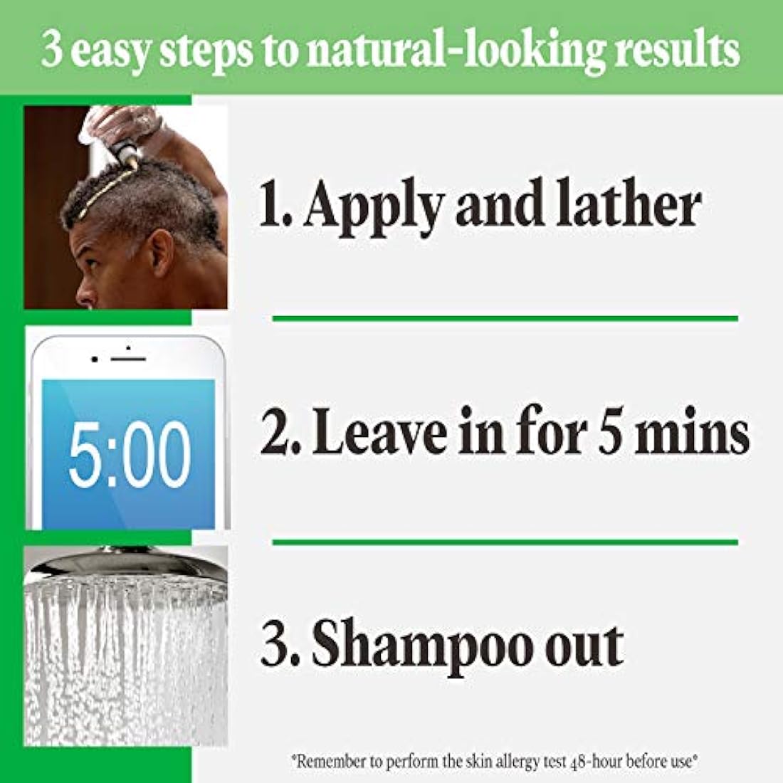 Tintura de cabello para hombres color marrón ceniza