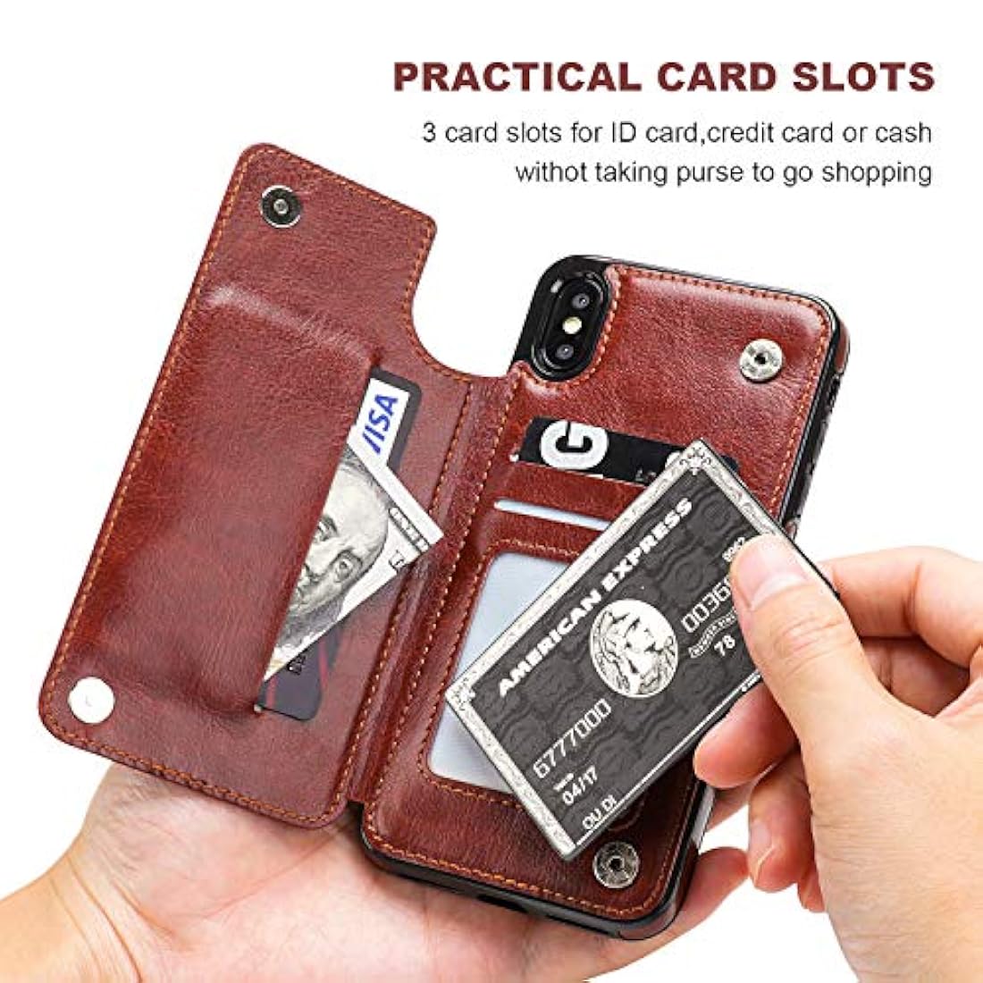 OT ONETOP - Funda tipo cartera para iPhone Xs Max