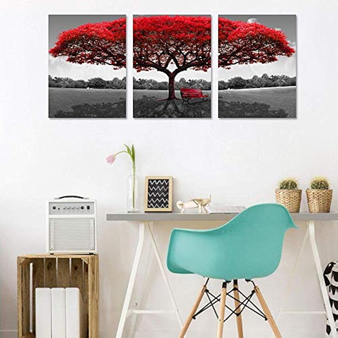 Lienzo decorativo para pared con diseño de agave azul