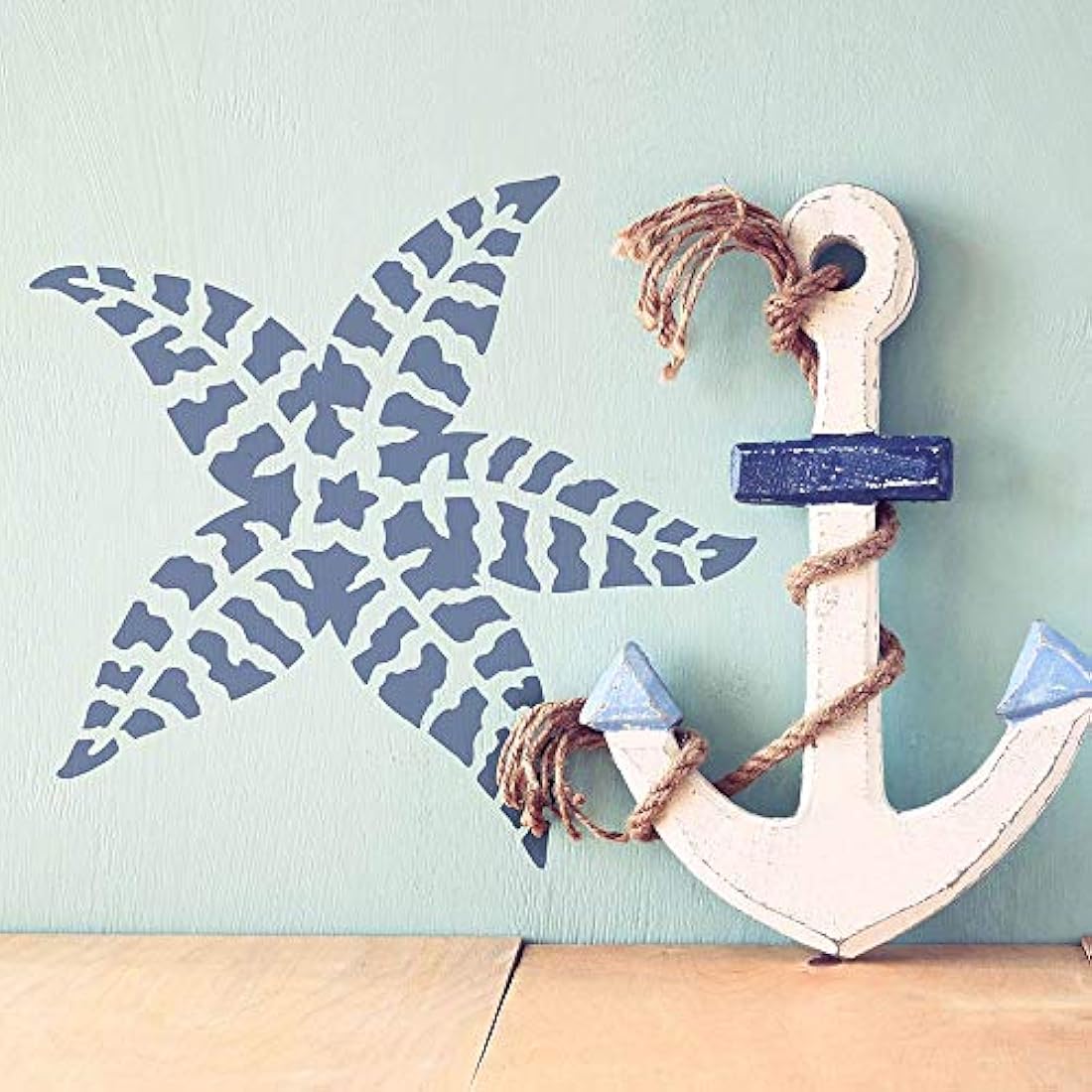 Plantilla de decoración de estrellas de mar de rayas