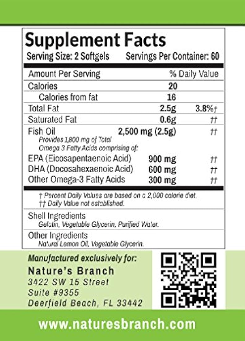 aceite de pescado 2500 mg sin quemar de alta potencia,