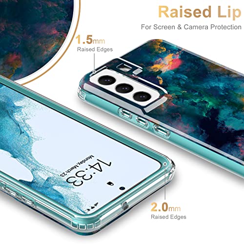 ESDOT Funda para Samsung Galaxy S22, grado militar, prueba de caídas de 21 pies, cubierta resistente con diseños de moda para mujeres y niñas, funda protectora para Galaxy S22 de 6.1 pulgadas, pintura colorida