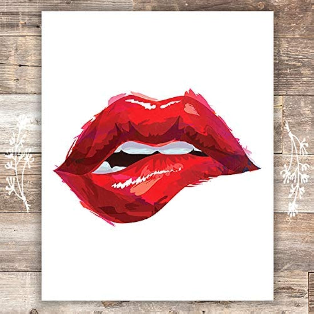 Lámina Labios Rojos - Sin marco - Decoración de pared