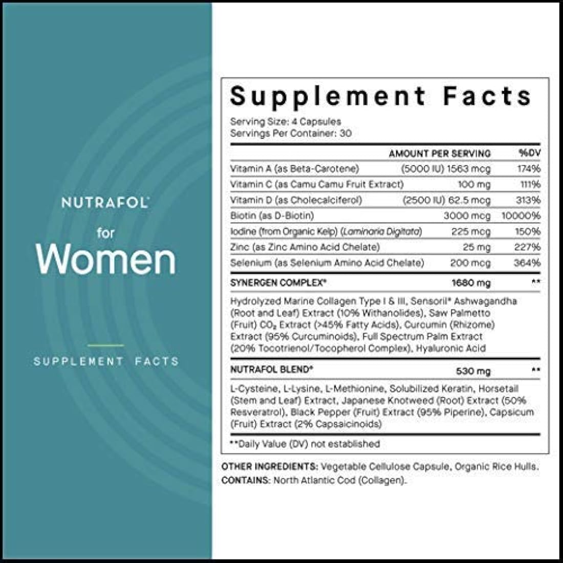 Suplemento para cabello delgado para mujeres 120 cápsulas