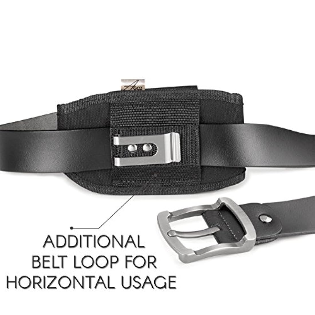 Funda de lona vertical Dos trabillas clip de metal AGOZ