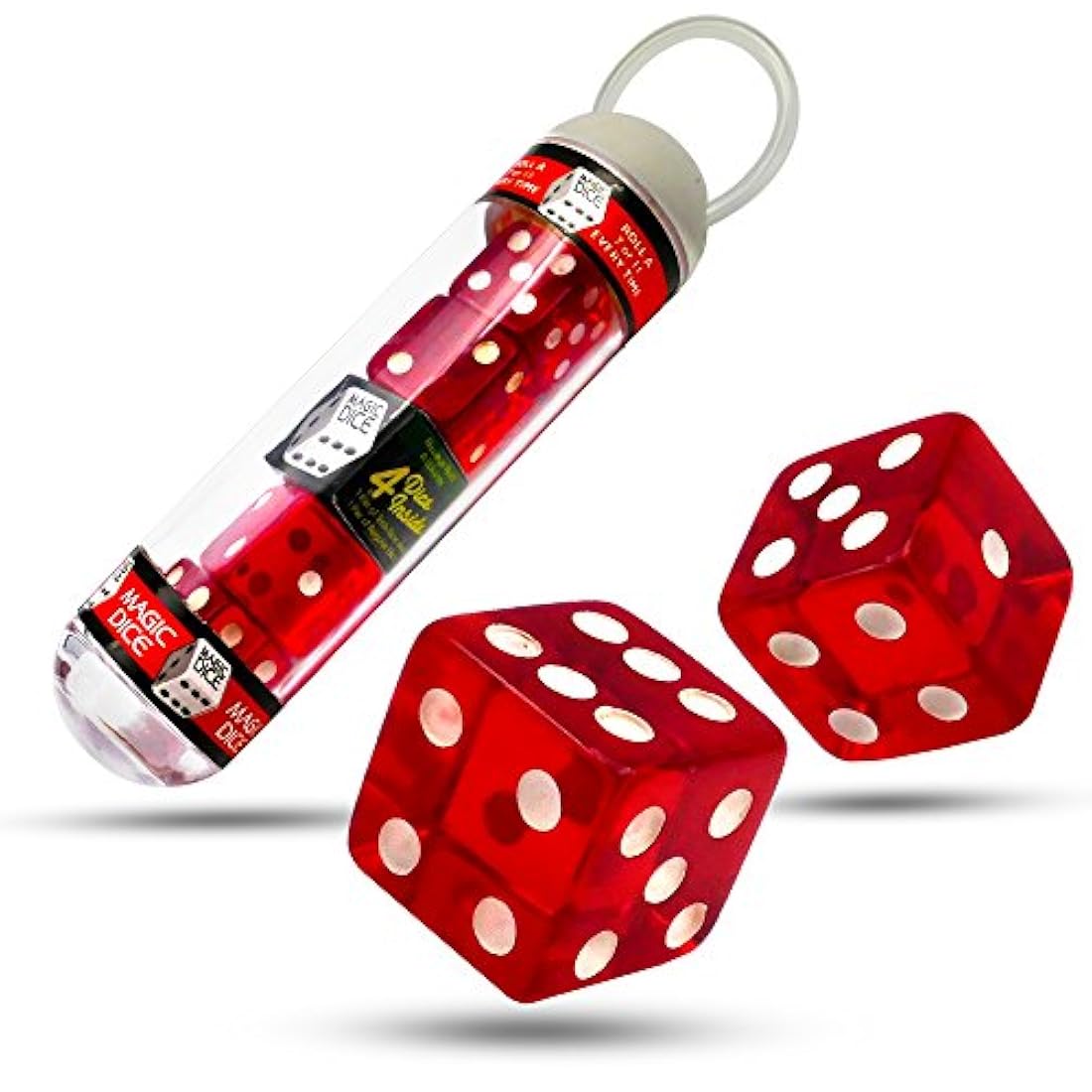Magic Makers Inc Magic Dice Red Crystal Acrylic - Rollo A 7 ó 11 cada vez