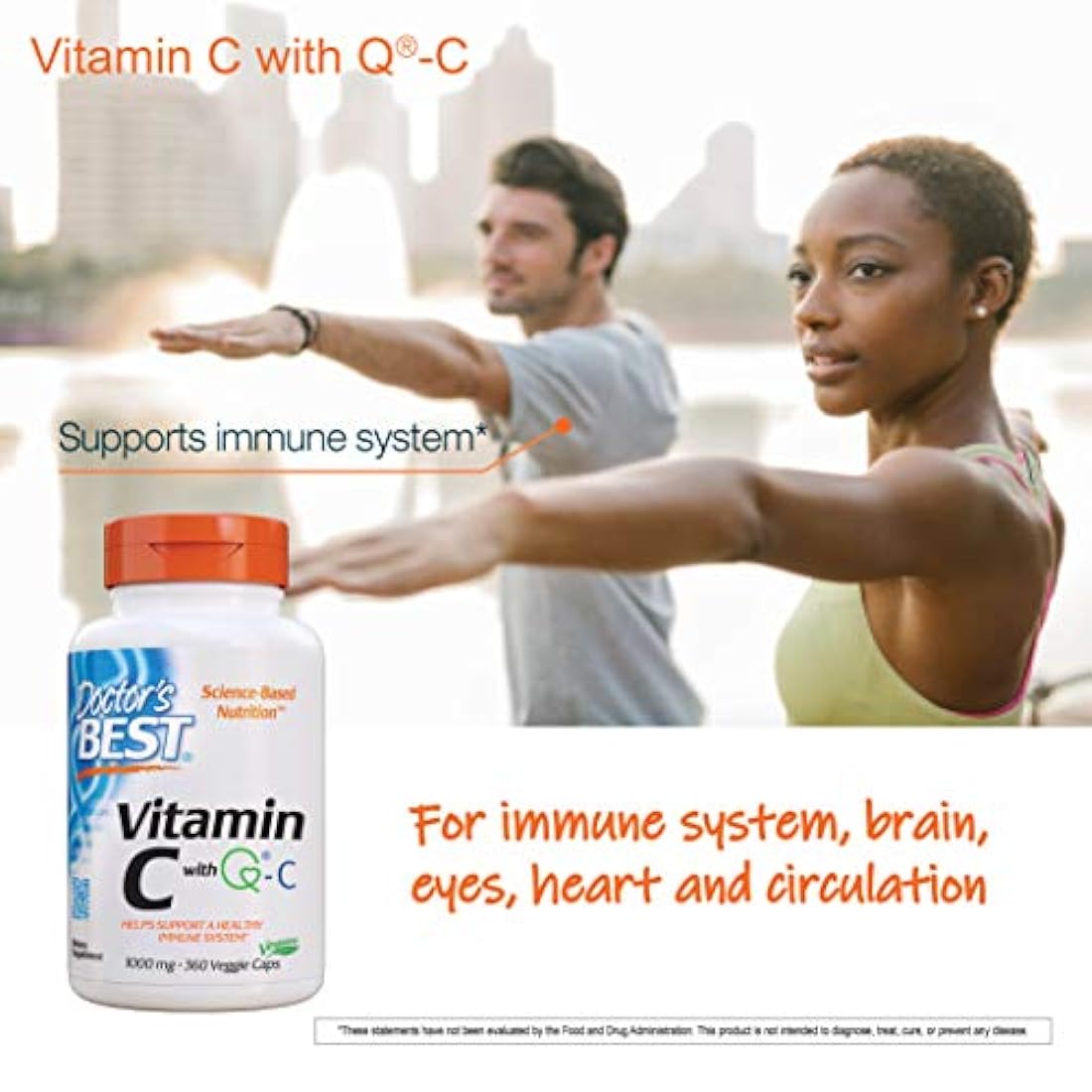 La mejor vitamina C del médico con calidad C 1000 mg, sistema inmunológico saludable, cerebro, ojos, corazón y circulación, articulaciones, procedente de Escocia, 360VC