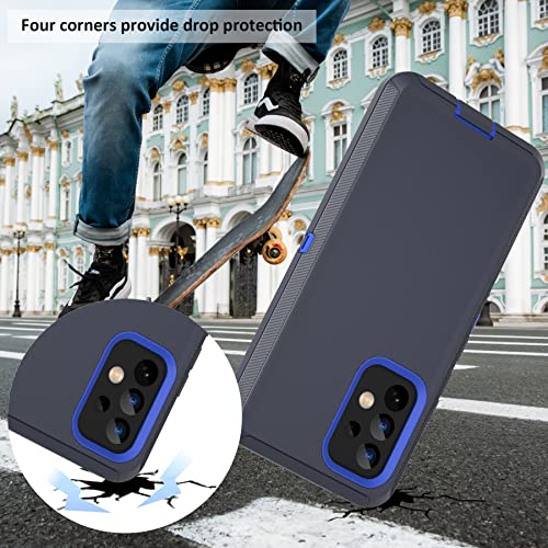 Funda compatible con Samsung Galaxy A53 5G, con clip para cinturón, resistente, resistente a los golpes, protección de cuerpo completo, con función atril, para Samsung Galaxy A53 5G (azul)