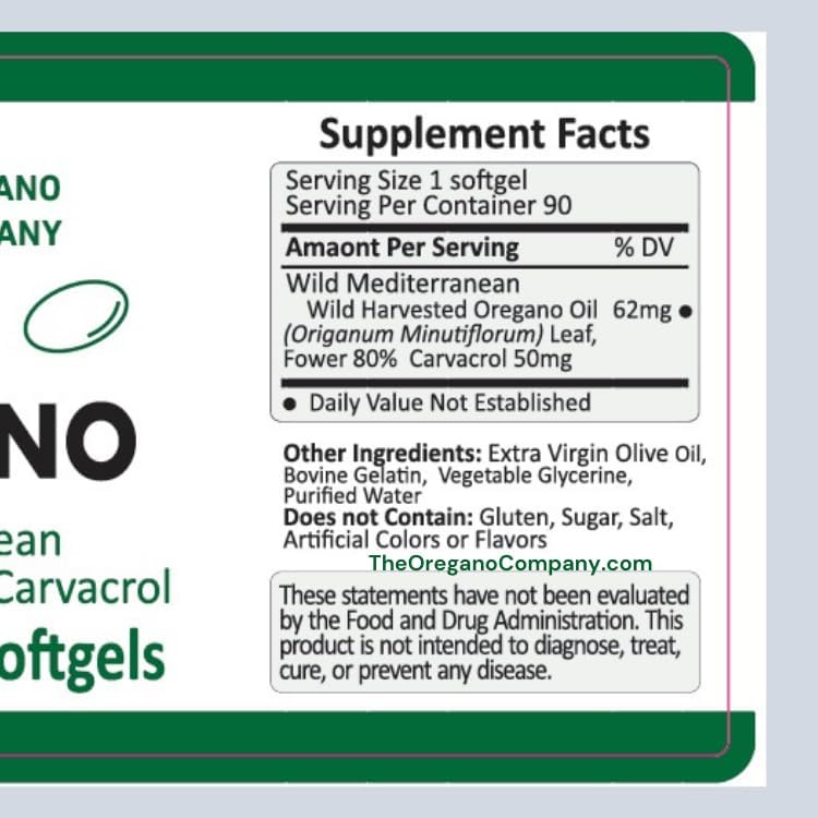 Aceite de Orégano: Cápsulas de 250 mg con Carvacrol Natural