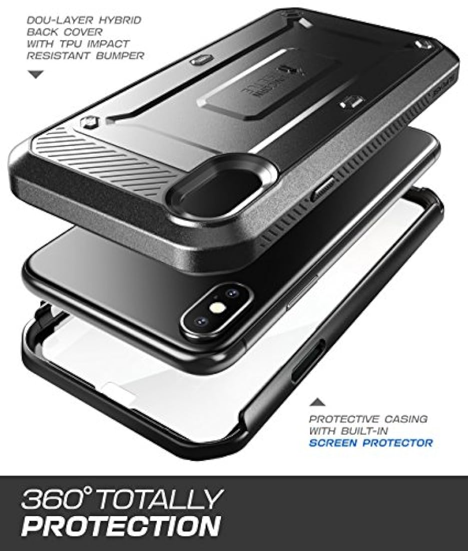 Funda para iPhone X, con protector de pantalla integrado