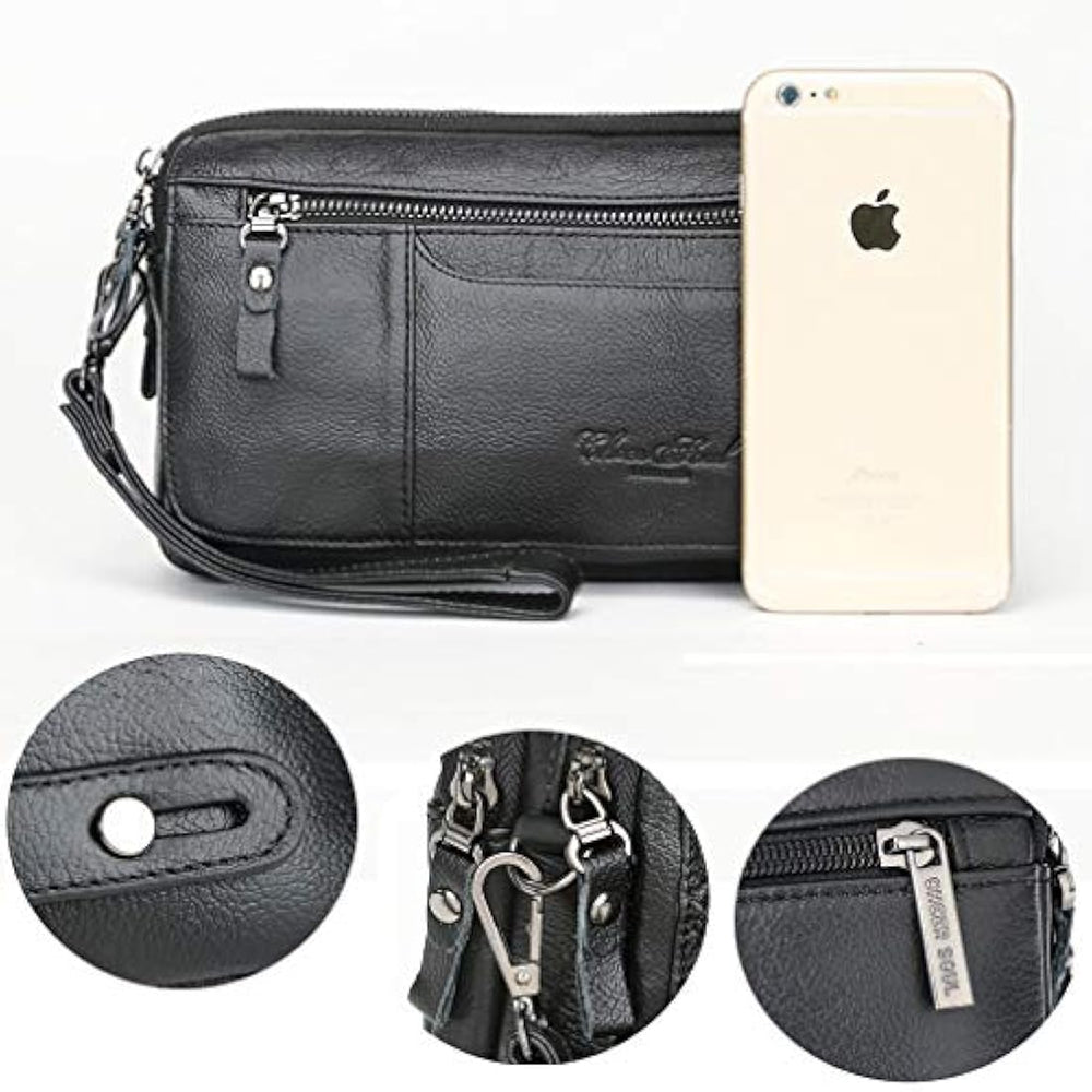 Bolso de piel tipo cartera de embrague para hombre
