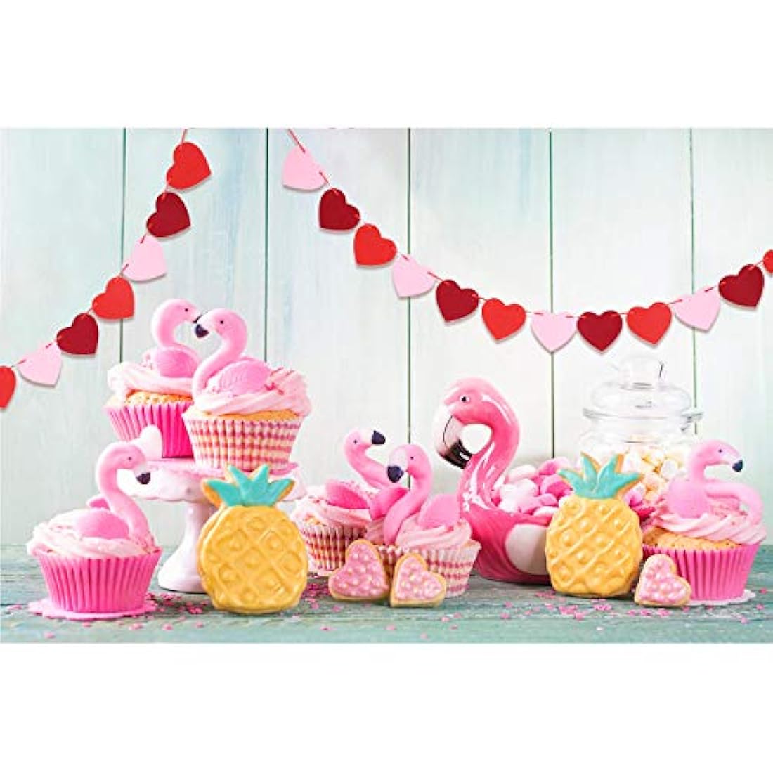 Juego de 4 carteles de fieltro con forma de corazón