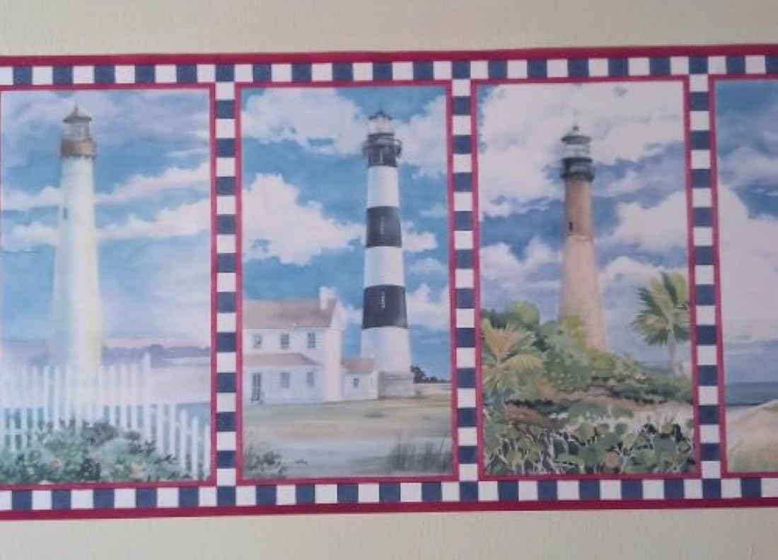 Cenefa pre-pegada decorativa para pared diseño Faro(5 yards)