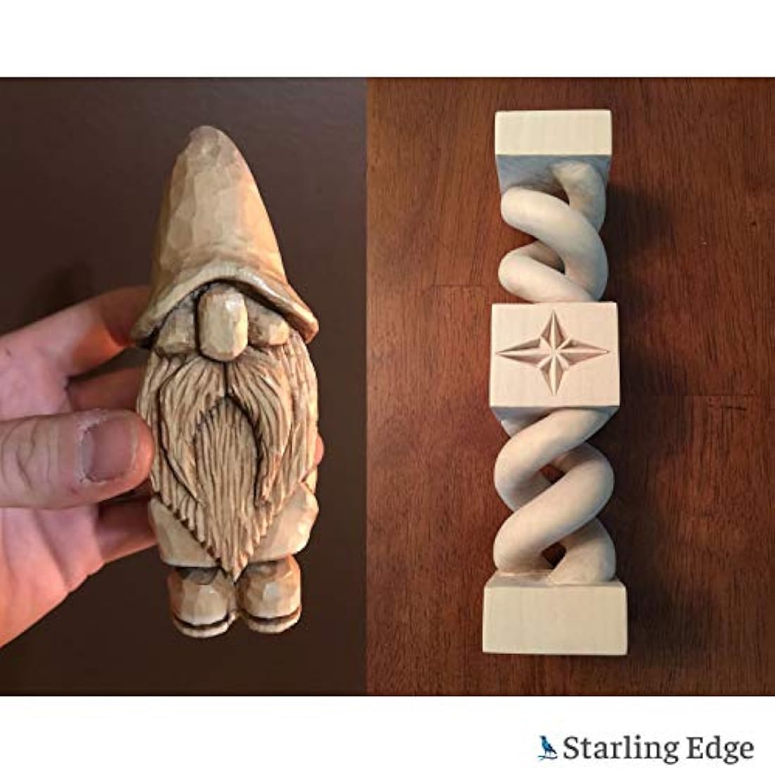 Kit de tallado de madera con bloques en blanco sin terminar