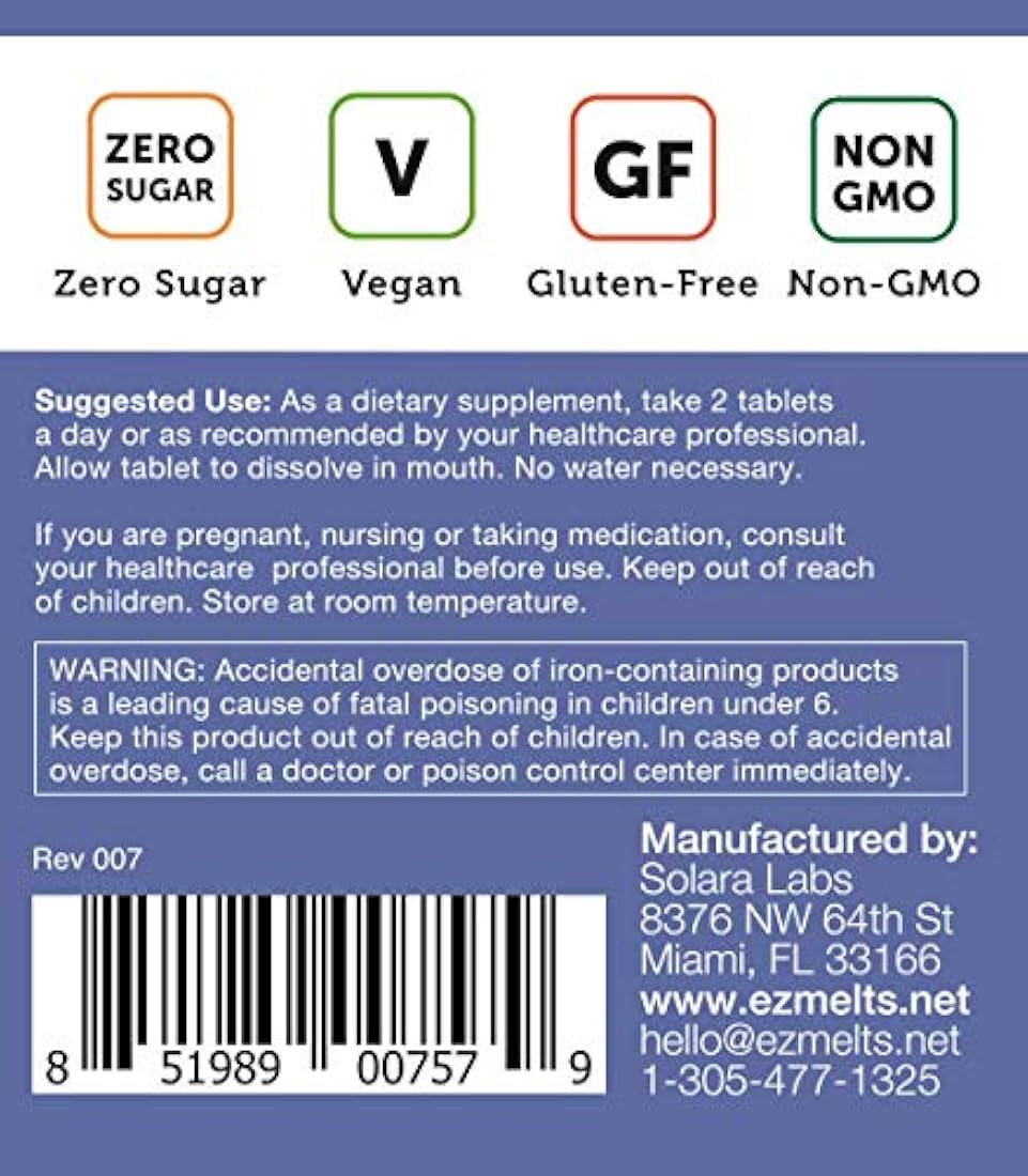 EZ se derrite Multivitamínico, tabletas de fusión rápida