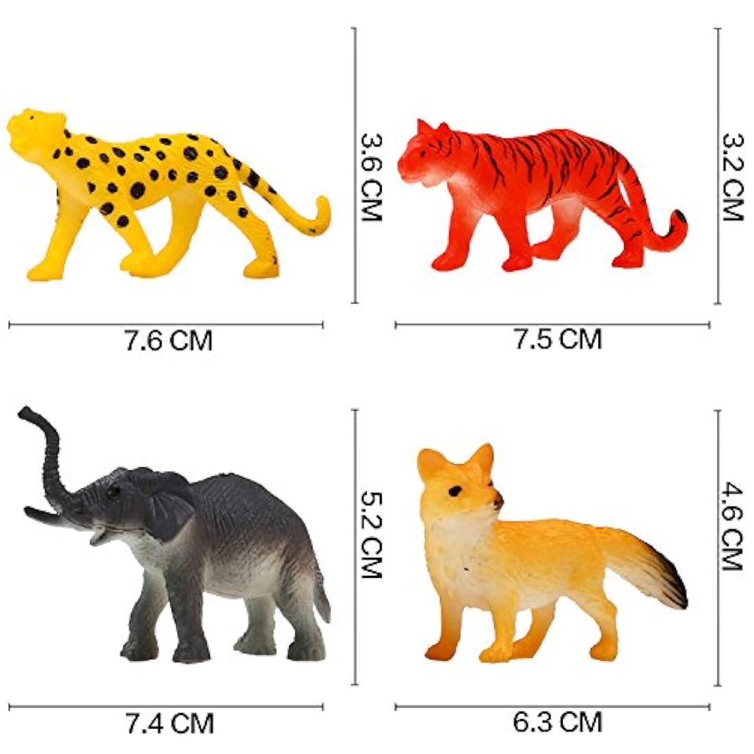 Funcorn Toys Animal Toy Juego de 64 juguetes de plástico