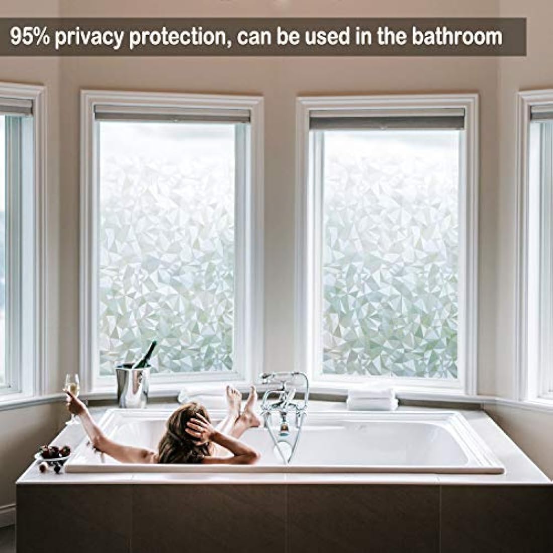 Calcomanía para vidrio de adhesión estática. Perfecta para cuartos de baño