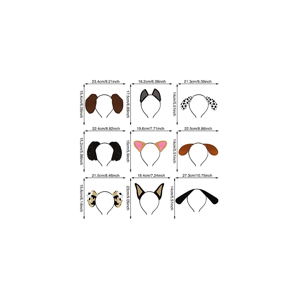 Disfraces 9 diademas para orejas de perro talla única