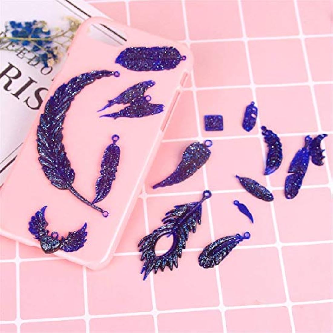 Juego de 120 moldes de silicona con diseño de pavo real