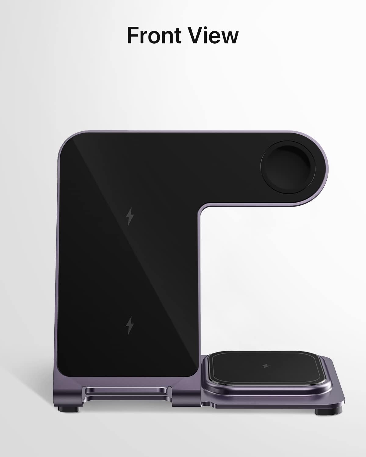 Cargador o Estación de carga inalámbrico 3 en 1 morado