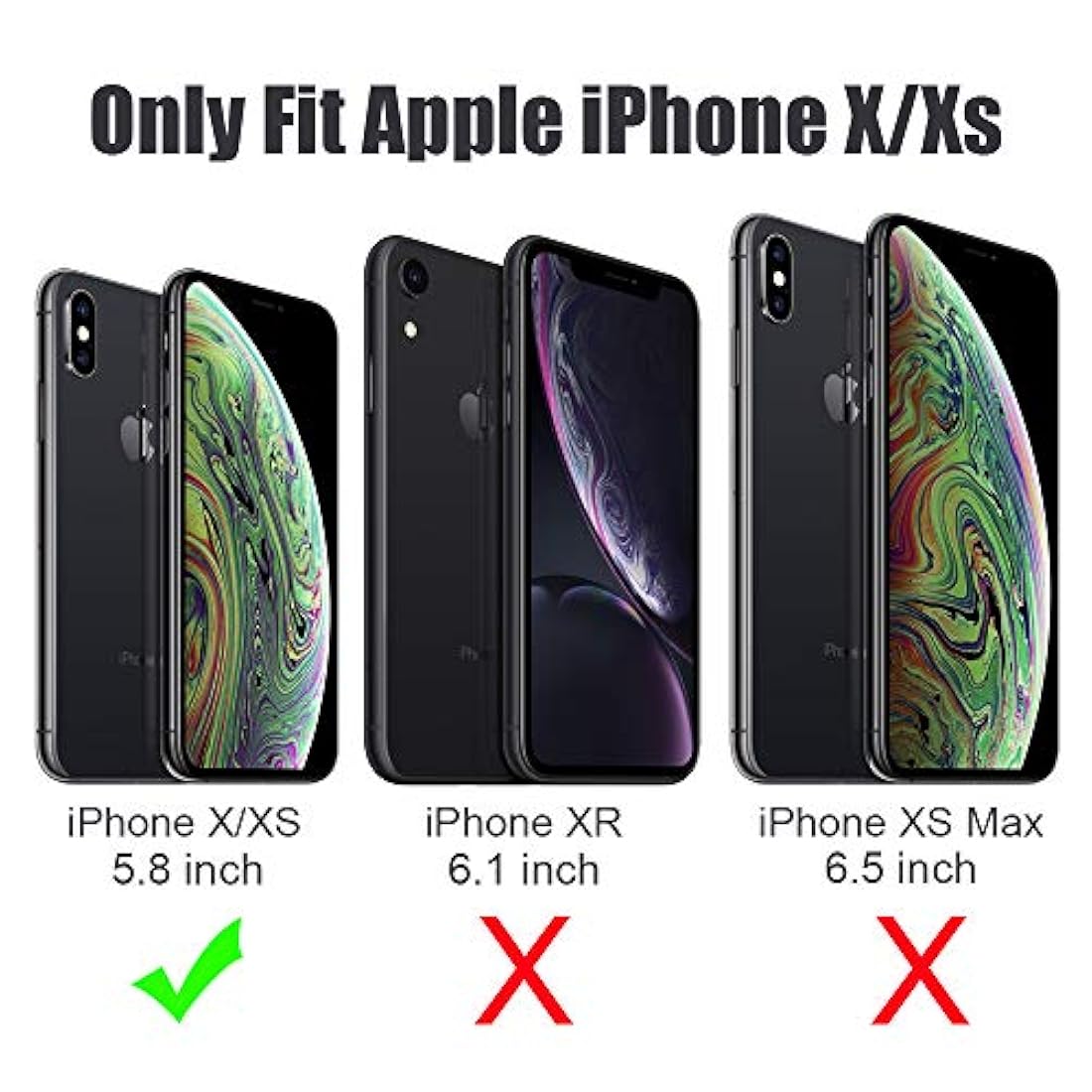 Funda tipo cartera para iPhone X/Xs,