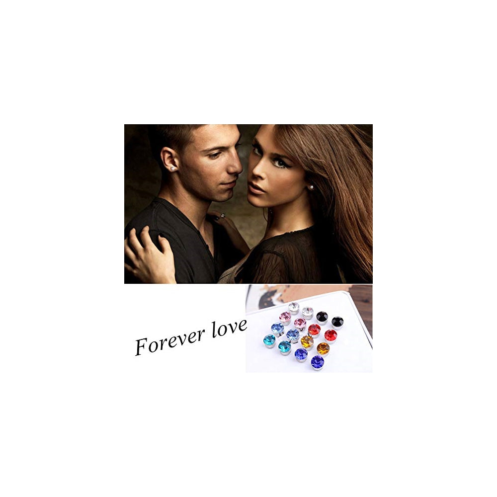 Aretes con clip magnético diseño de cristales y flores