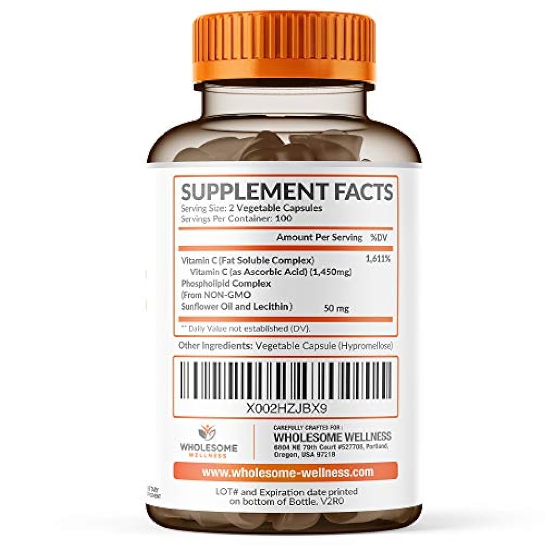 Liposomal Vitamina C Cápsulas (200 pastillas 1500 mg)