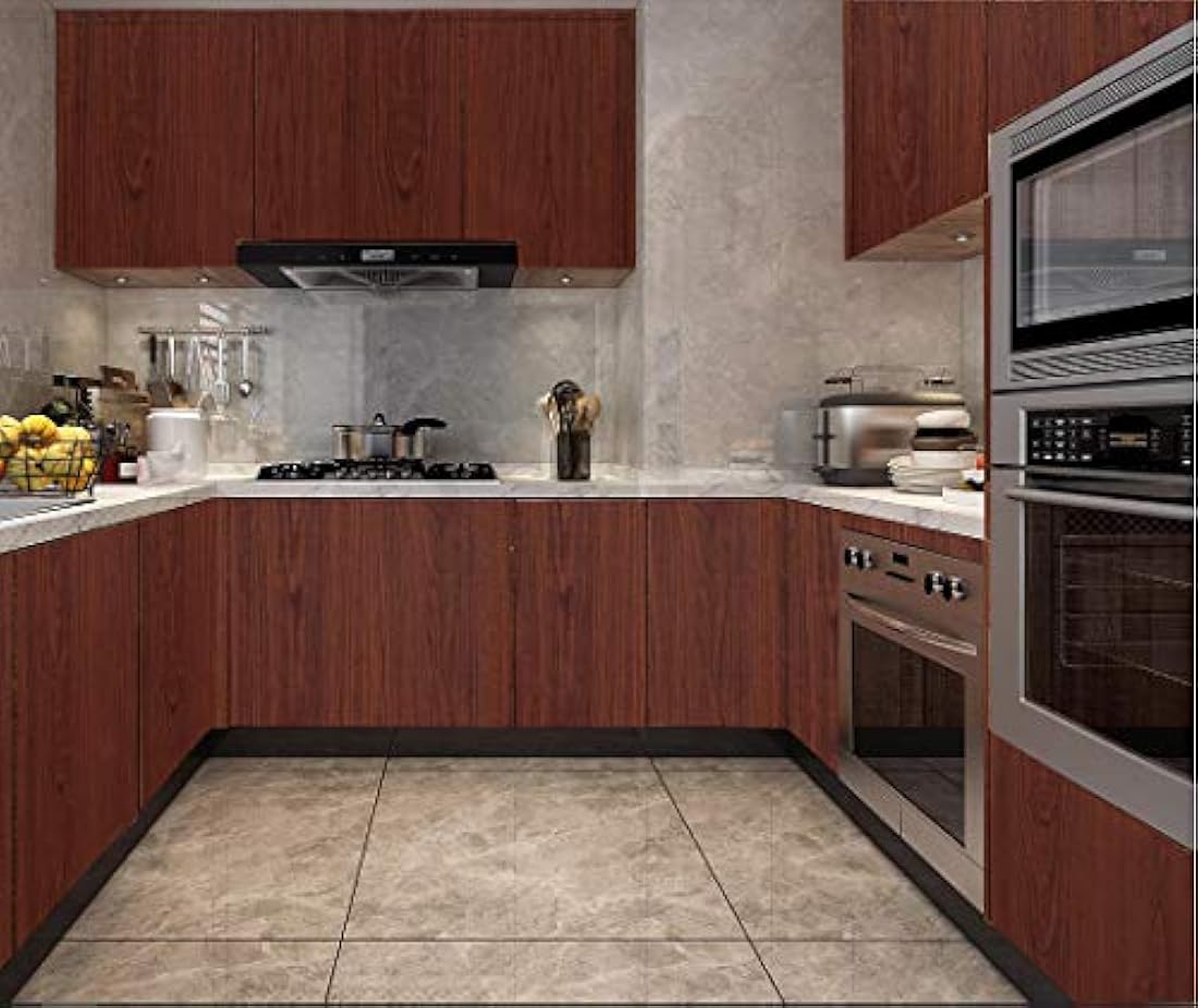 197 x17.7 Rojo Marrón Papel pintado de cáscara y palo