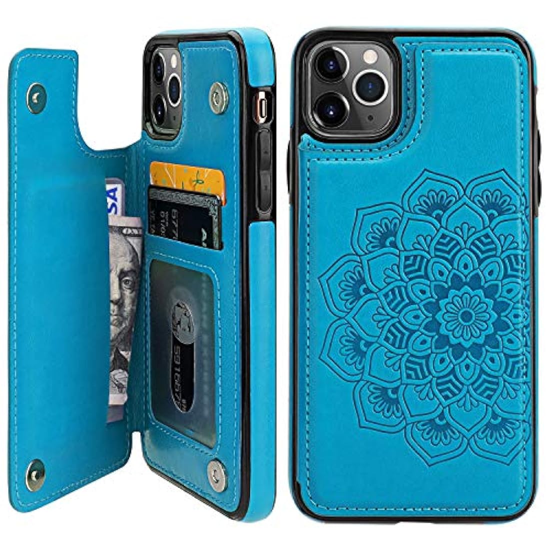 Funda tipo cartera para iPhone 11 Pro Max con tarjetero