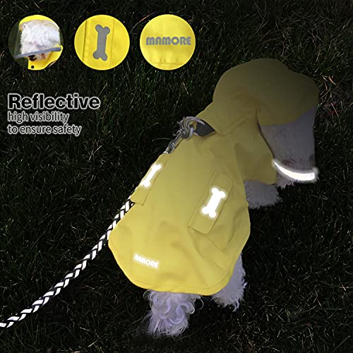 Impermeable impermeable para perro, ajustable, reflectante ligero, ropa de lluvia para mascotas con capucha poncho