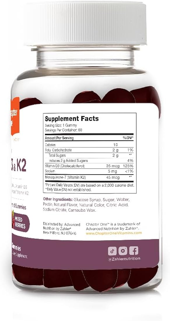 Suplemento Gomitas de vitamina D3 K2 Kosher 60 gomitas