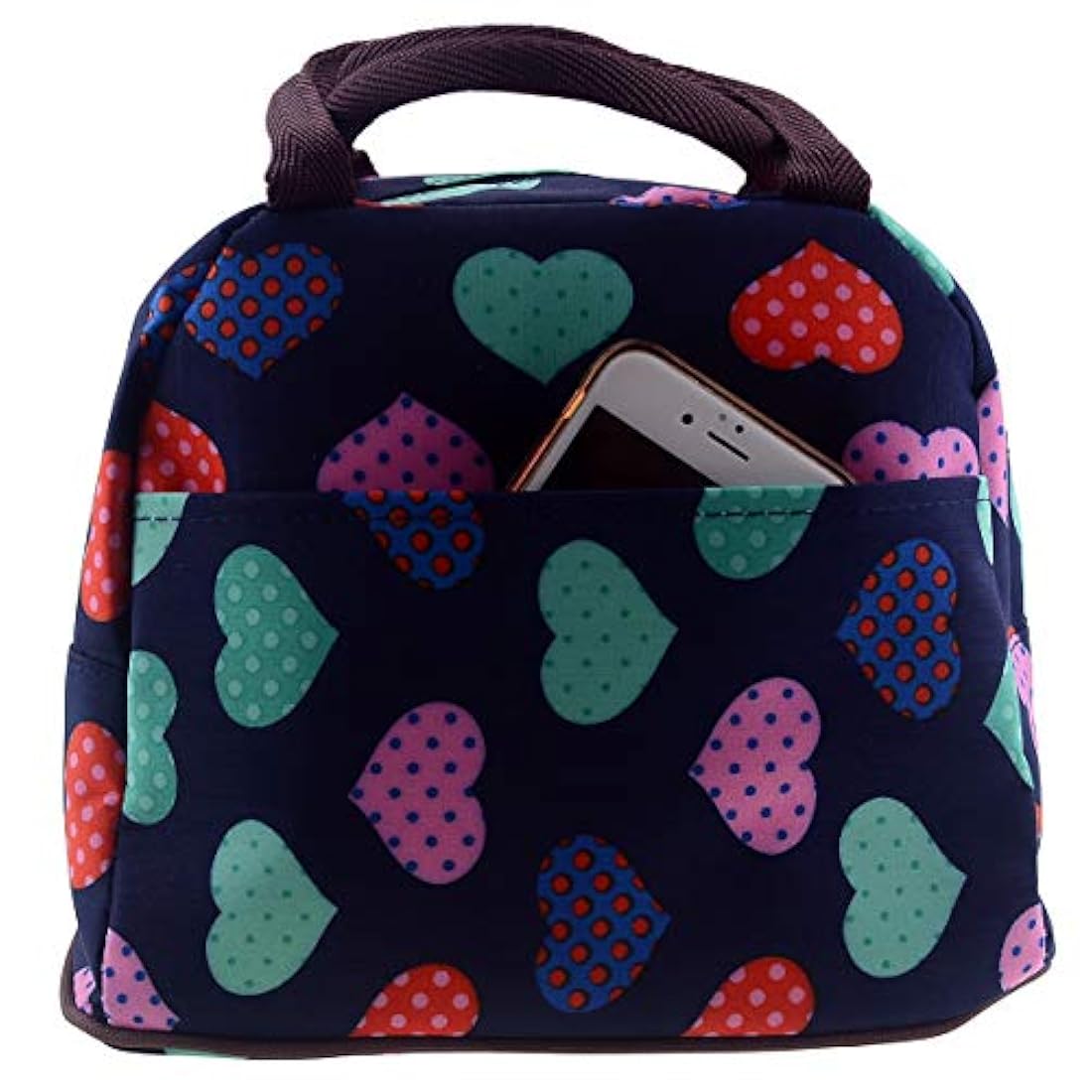 Lonchera con diseño de corazones