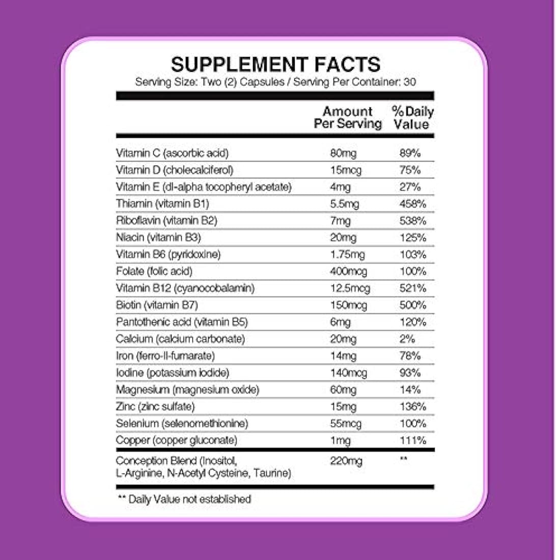 Conceive Plus Vitaminas prenatales de fertilidad para mujer + nutrientes clave – Apoyo a la regulación corporal, ciclos saludables, ayuda a la concepción natural – ácido fólico folato, píldoras – 60 cápsulas vegetarianas suaves