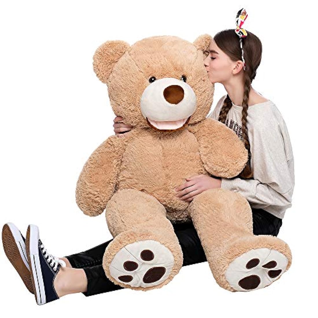 Enorme juguete de oso de peluche de Morismos con huellas