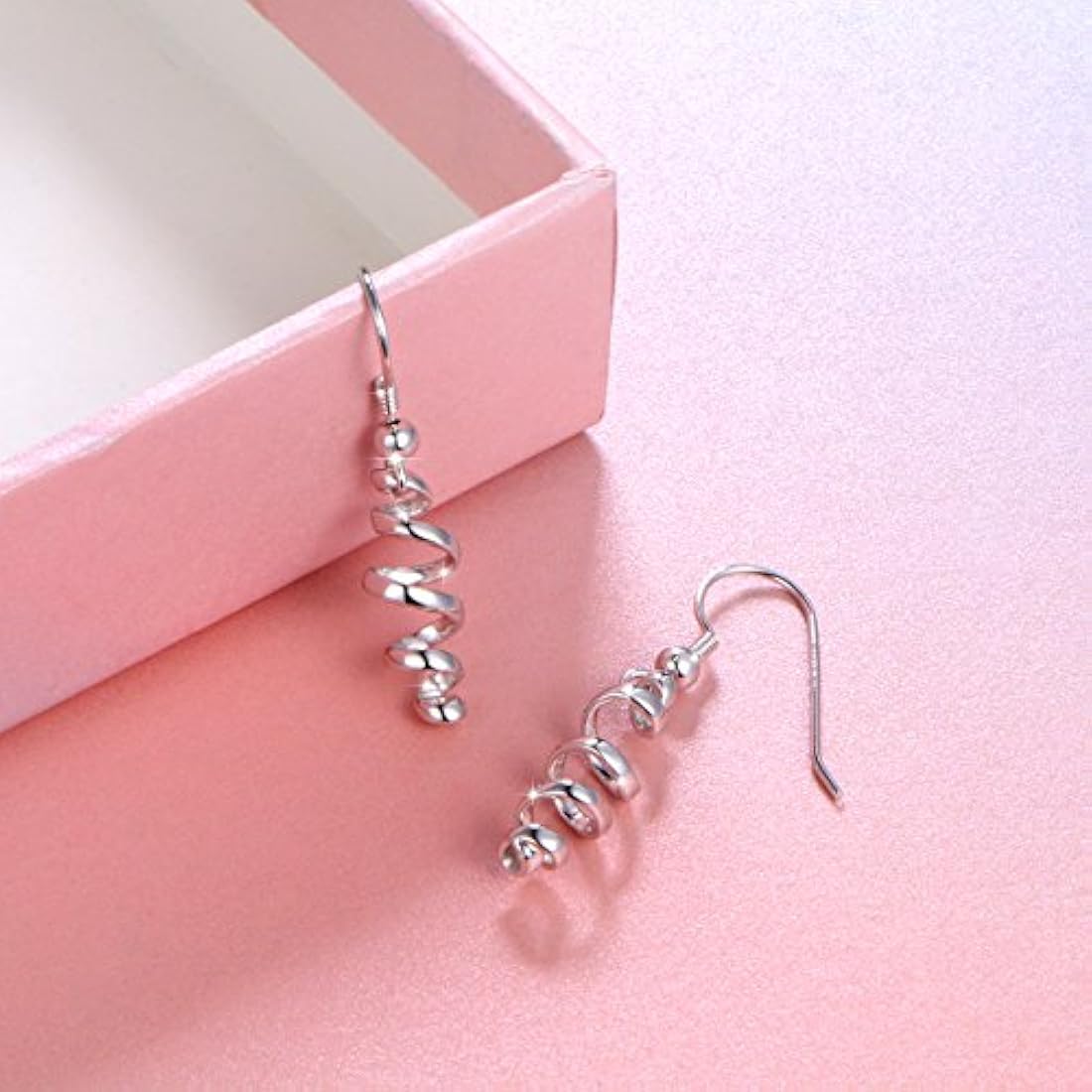 Linear Jewelry - Pendientes colgantes de plata de ley