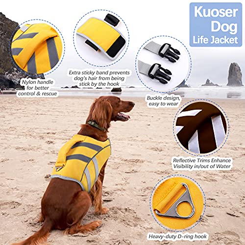 Chaleco salvavidas para perros con rayas reflectantes, chaleco salvavidas ajustable de alta visibilidad, salvavidas para perros pequeños, medianos y grandes