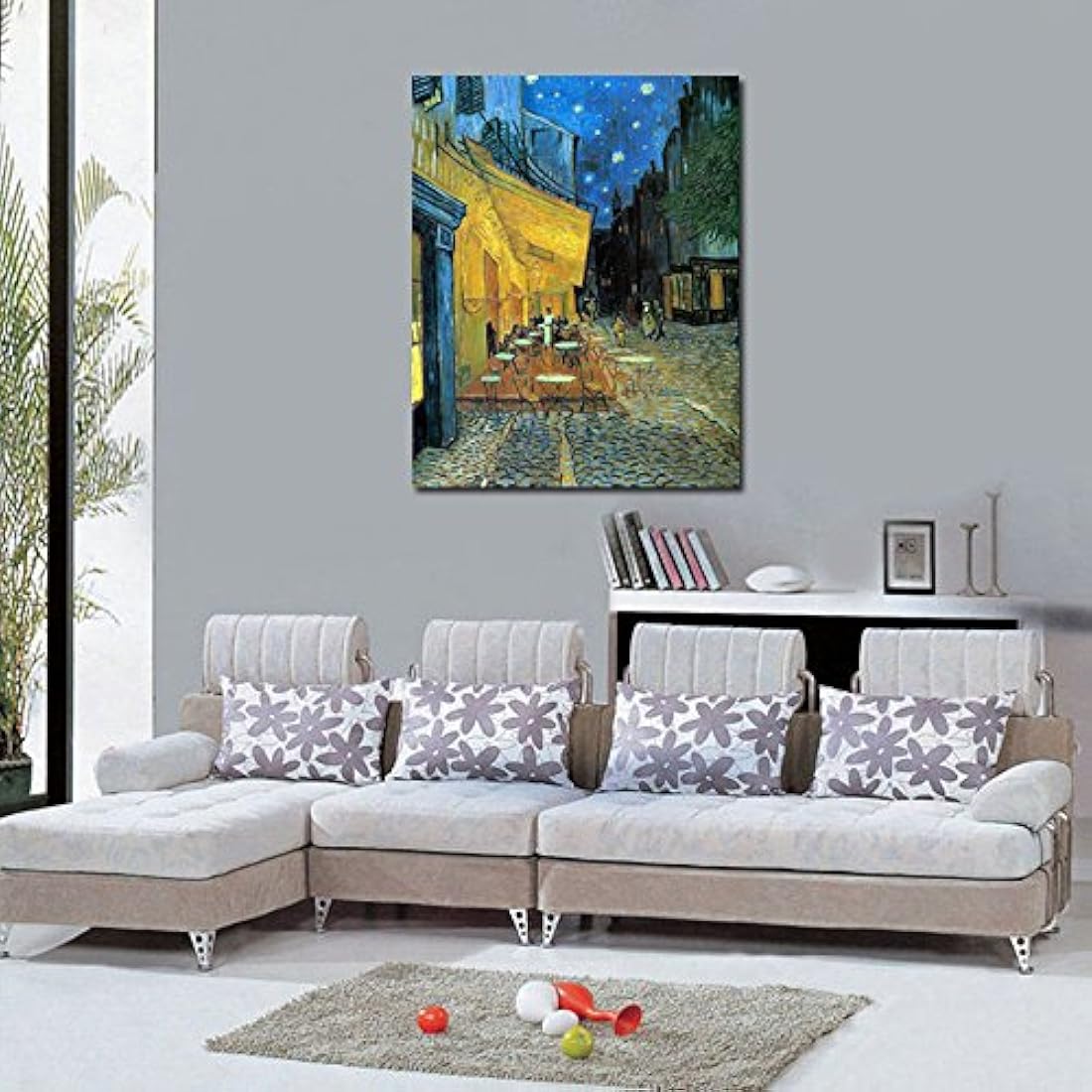 reproducción al óleo del cuadro Terraza de café