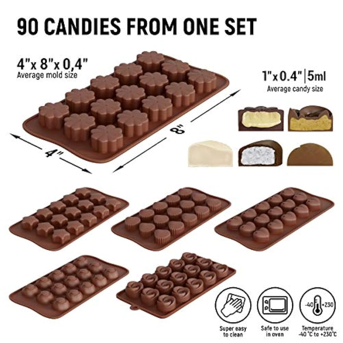 Moldes de silicona para chocolate