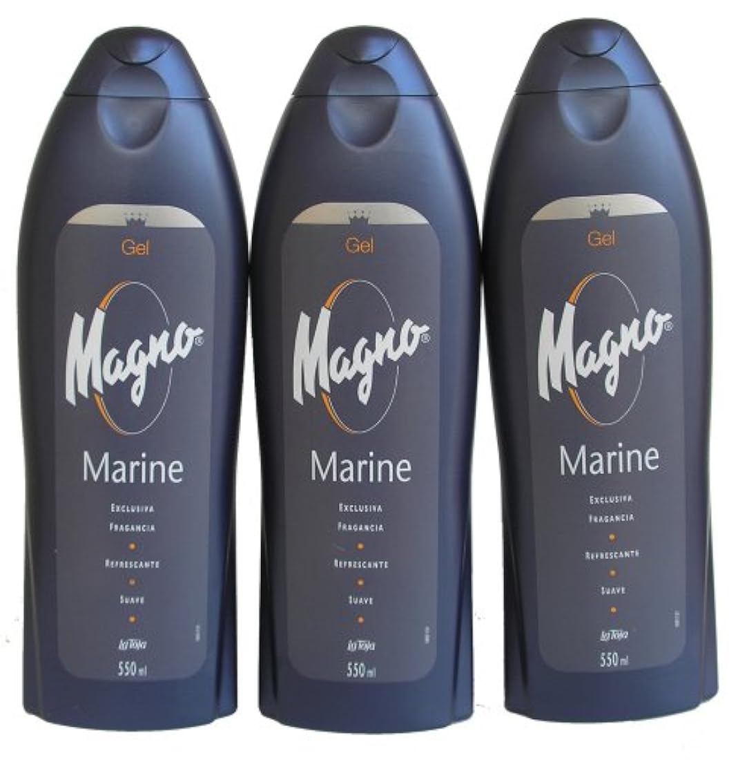 3 botellas de Magno Marine Gel de Ducha 18.3oz./550ml