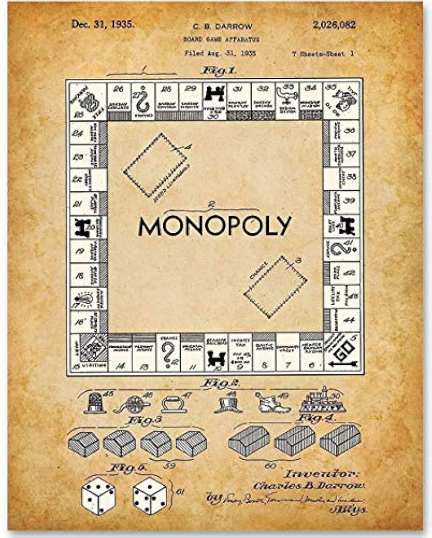 cartel de Juego de mesa Monopoly sin marco 11x14
