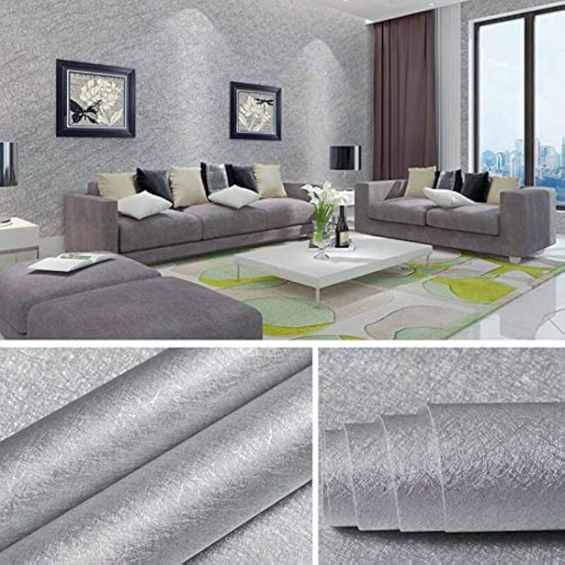 Papel pintado de seda, Plateado