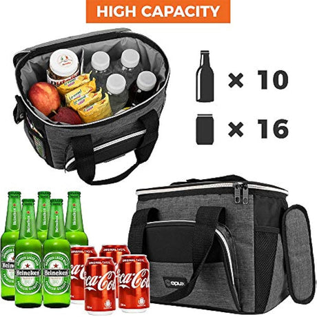 OPUX - Bolsa térmica suave con correa para el hombro, Carbón