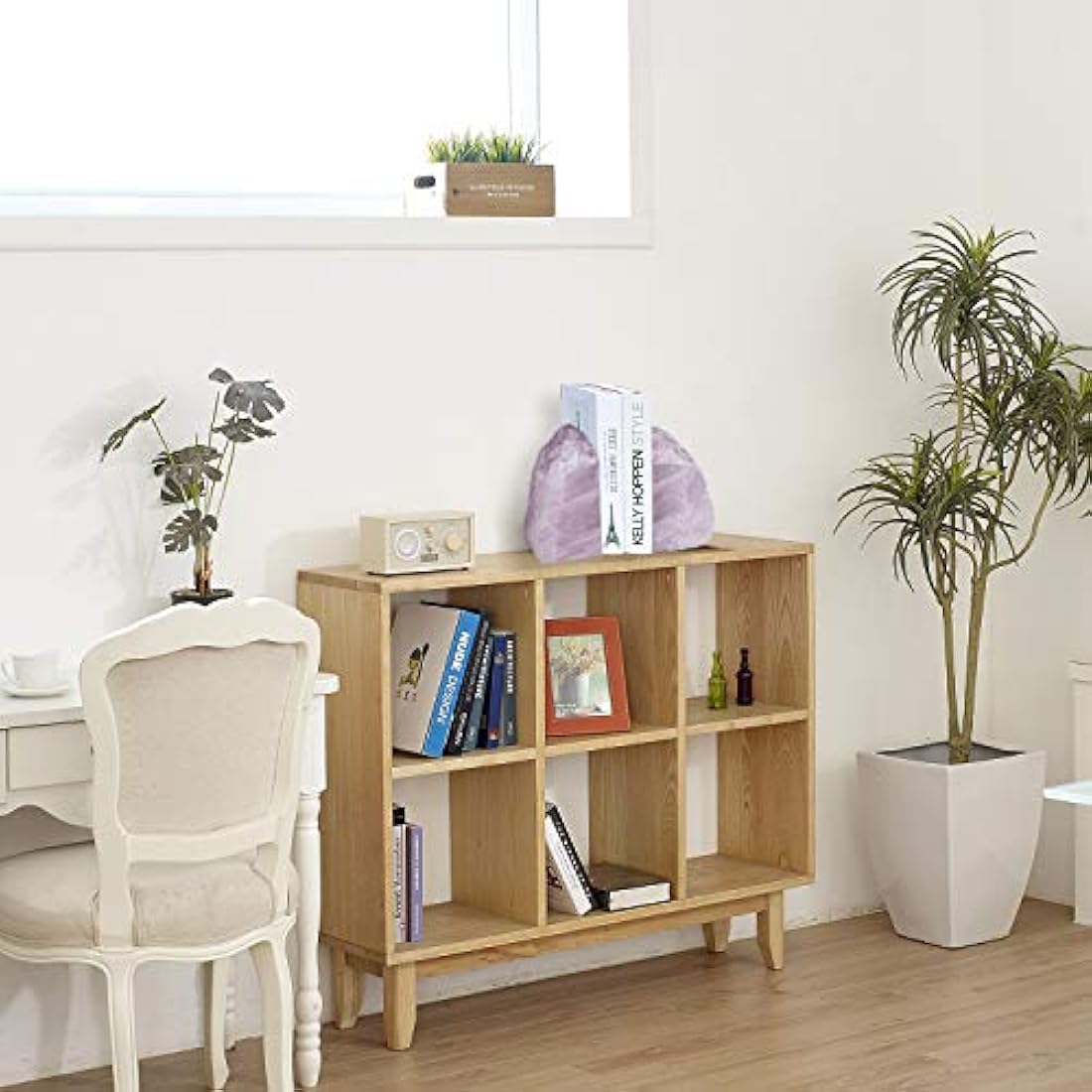 1 par de sujetalibros de piedra de cristal natural