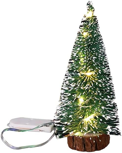 Árbol de Navidad Mini Ochine, Pre-iluminado, Base de Madera