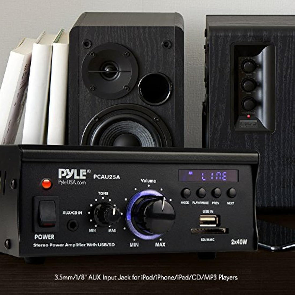 Amplificador de potencia visualización LED PYLE-HOME PCAU25A