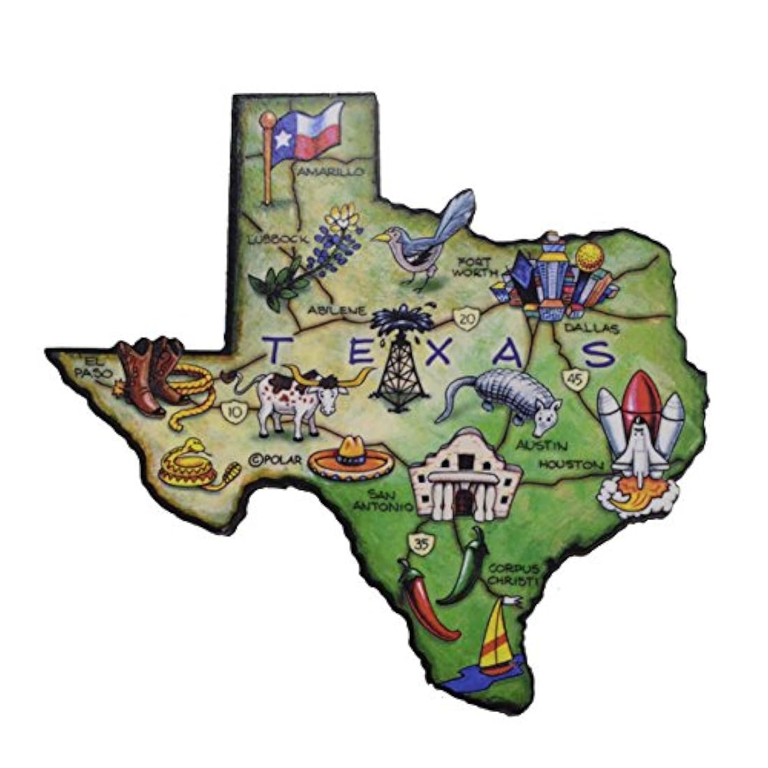 imán para nevera con forma de Estado Artwood-texas