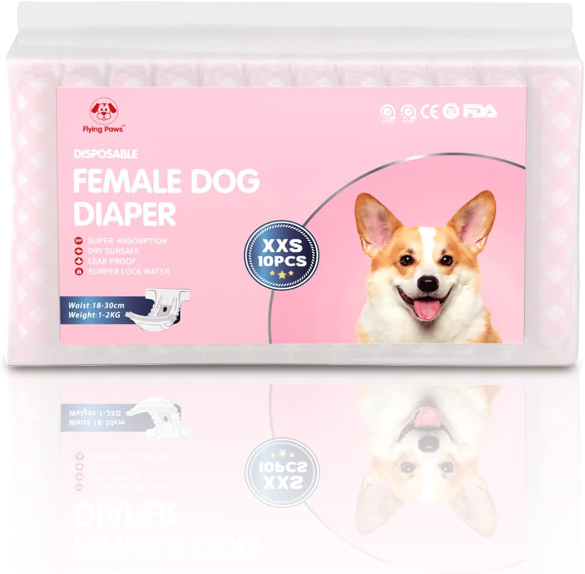 Pañales desechables para perras, pañales para cachorros con cintura elástica