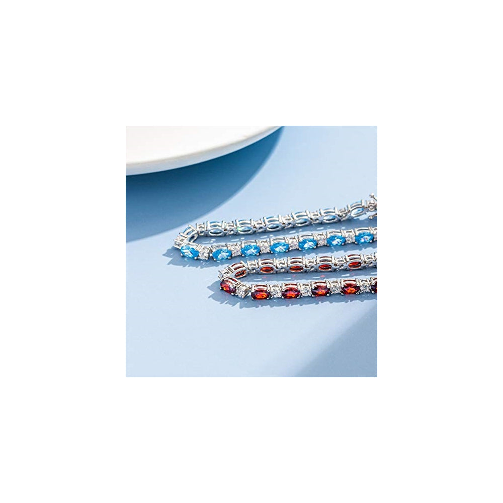 Pulseras y tobilleras de plata de ley con piedra natal